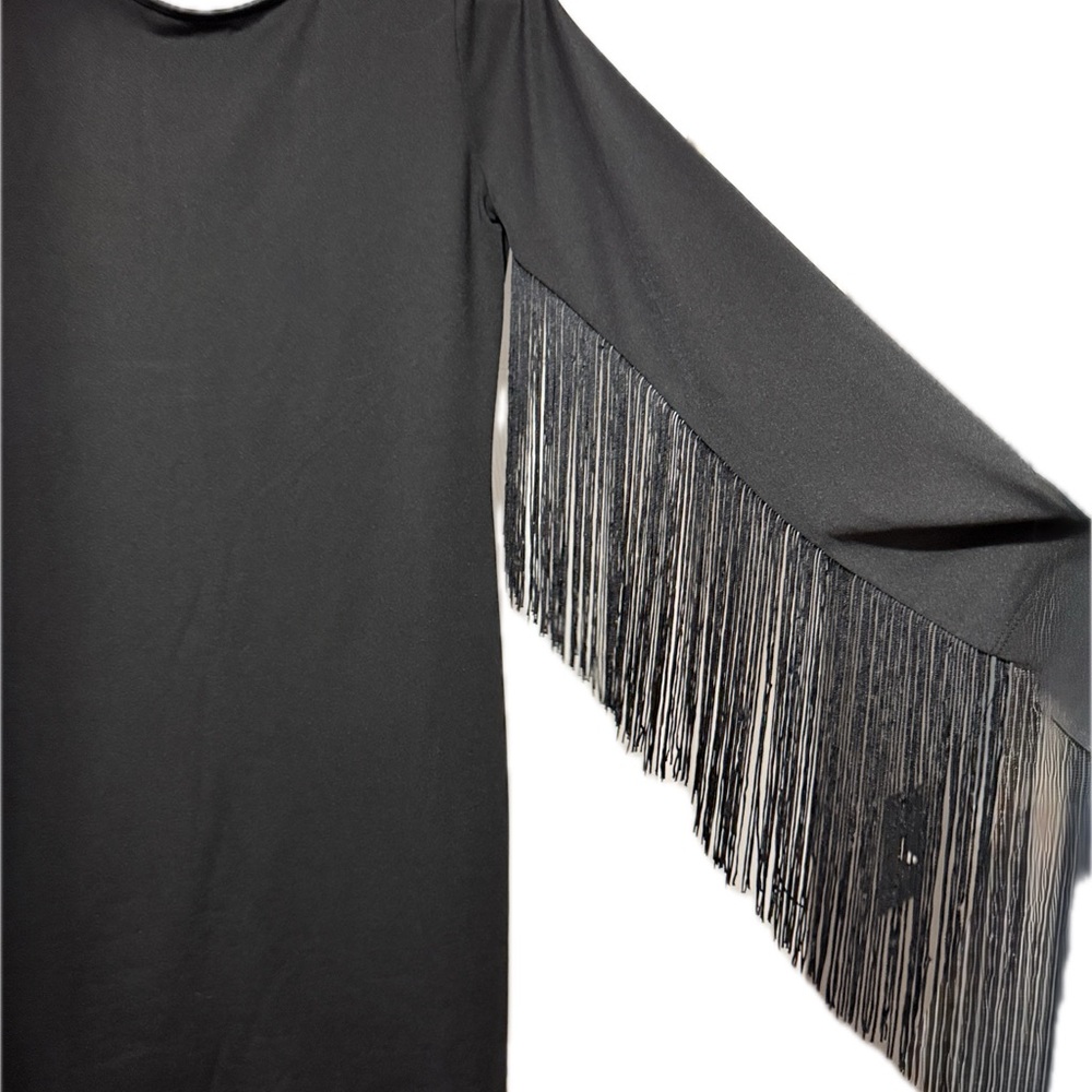 H&M Black Fringe Bodycon Dress